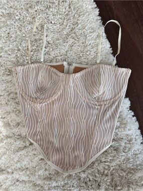 White Fox White Mesh Corset Top